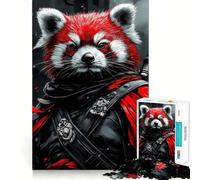 Red Panda Warrior Hard Jigsaw Puzzle for Adults 1000 Pieces Reason Skill Toy Family Time Tight Cut Art Collectible (38x26cm)