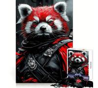 Red Panda Warrior Hard Jigsaw Puzzle for Adults 1000 Pieces Reason Skill Toy Family Time Tight Cut Art Collectible (38x26cm)