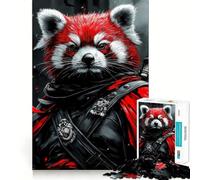 Red Panda Warrior Jigsaw Puzzles 1000 Pieces for Adults Boost Memory Peaceful Fun Premium Cut Memorable Gift (38x52cm)
