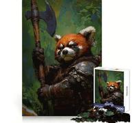Red Panda Warrior with Axe Jigsaw Puzzles for Teenagers 1000 Piece Mind Challenge Toy Relaxing Fun Precise Cut Festive Gift (38x26cm)