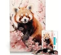 Red Panda Watercolor 1000 Piece Jigsaw Puzzles for Teenagers Jigsaw Wise Think Toy Relax Time Clear Cut Festival Gift (38x52cm)