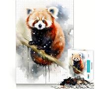 Red Panda Watercolor Hard Jigsaw Puzzle for Adults 1000 Pieces Intellect Toy Cozy Time Quality Cut (38x26cm)