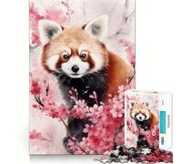 Red Panda Watercolor Hard Jigsaw Puzzle for Adults 1000 Pieces Recall Boost Quiet Calm Smooth Cut Classic Gift (38x26cm)