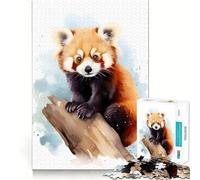 Red Panda Watercolor Jigsaw Puzzles 1000 Piece for Adults Smart Reason Toy Casual Fun Smooth Edge Wall Art Decor (38x52cm)