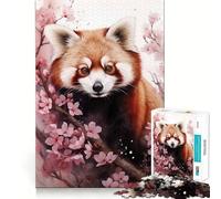 Red Panda Watercolor Jigsaw Puzzles 1000 Pieces for Adults Strengthen Memory Group Joy Clean Edge Stylish Gift (38x52cm)