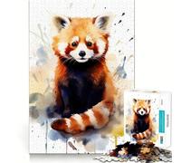 Red Panda Watercolor Jigsaw Puzzles for Adults 1000 Pieces Brain Skill Relaxed Mind Exact Edge Art Collection Piece (38x26cm)