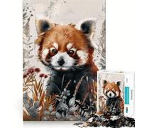 Red Panda Watercolor Jigsaw Puzzles for Adults1000 Pieces Improve Memory Relax Mind Sharp Edge Art Collection Piece (38x52cm)