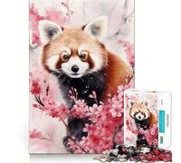 Red Panda Watercolor Jigsaw Puzzles for Adults1000 Pieces Improve Memory Relax Mind Sharp Edge Art Collection Piece (38x52cm)