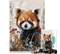 Red Panda Watercolor Jigsaw Puzzles for Adults1000 Pieces Mind Skill Toy Quiet Hobby Design Assembly (50x75cm)