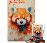 Red Panda Watercolor Portrait Jigsaw Puzzle for Teenagers 1000 Pieces Boost Memory Relaxing Fun Premium Cut Stylish Gift (50x75cm)