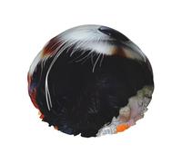 Red Panda Waterproof Reusable Shower Cap For Women - Elastic Hair Cover For Bath, Spa, Travel & Daily Use
