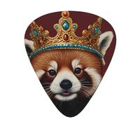 Red panda wearing a crown Guitar picks in thin, medium, and thick sizes, 12-piece set, suitable for electric guitar and various instruments