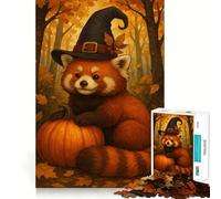 Red Panda Witch with Pumpkin Jigsaw Puzzle 1000 Piece for Teenagers Reason Skill Toy Relaxing Fun Exact Cut (50x75cm)