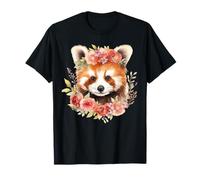 Red Panda With Flower Crown Funny Unisex Design Tee T-Shirt