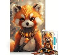 Red Panda with Golden Accents Hard Jigsaw Puzzle for Adults 1000 Pieces Recall Boost Quiet Calm Smooth Cut Classic Gift (50x75cm)