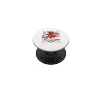 Red Panda with Headphones Design PopSockets Adhesive PopGrip