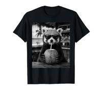 Red Panda with Sunglasses and Coconut Drink Value Graphic T-Shirt