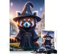 Red Panda Wizard Magic Jigsaw Puzzle 1000 Piece for Adults Intellect Toy Soothing Fun Precise Cut (50x75cm)