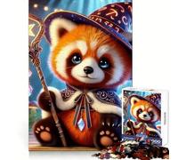 Red Panda Wizard Magic Jigsaw Puzzles for Teenagers 1000 Piece Mind Challenge Toy Relaxing Fun Precise Cut Festive Gift (38x52cm)