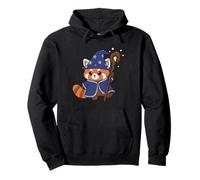 Red Panda Wizard Magic Starry Hat Arcane Pullover Hoodie