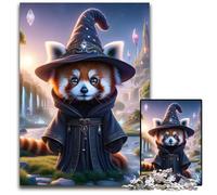 Red Panda Wizard MagicAdult Jigsaw Puzzles 1000 Pieces Jigsaw Puzzles Family Activity Brain Teaser Home Decor 1000 PCS(38x26cm)