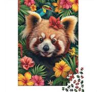 Red Panda Wooden Jigsaw Puzzles 1000 Pieces for Adults Fun Stress Relief Toy Intellectual Game Education Game Home Decoration Relaxation And Intelligence 1000pcs (75x50cm)