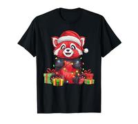Red Panda Xmas Lighting Santa Hat Red Panda Christmas T-Shirt