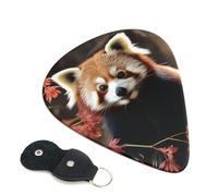 Red Pandas 6 Pack Guitar Picks With Holder, Personalized Guitar Plectrums Non-Slip Portable Ukulele Bass Picks 0.96mm For Acoustic Guitar Lovers Gifts