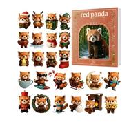 Red Pandas Advent Calendars 2025, 24 Days Acrylic Red Pandas Ornaments Christmas Countdown Calendar, Cute Animals Panda Advent Calendars, Cartoon Panda Set Pendant Christmas Tree Decorations