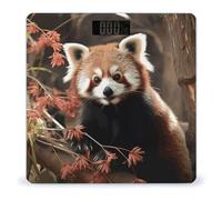 Red Pandas Bathroom Scale Automatic Power On/Off Body Scales LCD Backlight Display Square Digital Scale Rounded Corners Bathroom Scales for Home Bedrooms