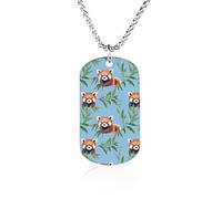 Red Pandas Cute Pattern Funny Photo Necklace for Men Women Memorial Necklaces Printed Picture Pendant Jewelry