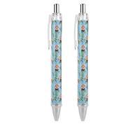 Red Pandas Cute Pattern Printed Ballpoint Pen for Adult 0.5mm Black Ink Quick-Dry Smooth Writing Pens 2 PCS AS PIC 2