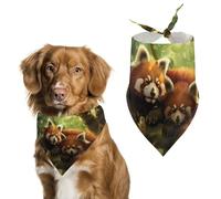 Red Pandas Dog Bandana Adjustable Pet Scarf Bib Cute Triangle Handkerchief for Dogs Cats Gifts