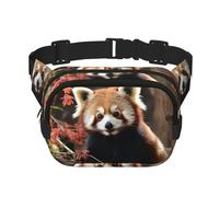 Red Pandas Fanny Pack For Women Waterproof Adjustable Belt Bags Waist Pack Fashion Casual Crossbody Bags Bum Bag For Running Workout Hiking Traveling, Black, One Size