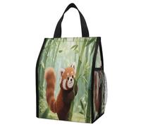 Red Pandas in The Bamboo Forest Insulated Lunch Bag Box, 12L Capacity with Dual Side Pockets, Foldable Cooler Tote, Leakproof Lunch Cooler Bag, Reusable Picnic Tote Bags for Work Travel Office Beach