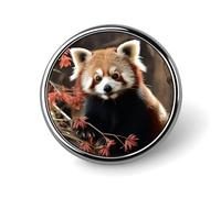 Red Pandas Lapel Pin Exquisite Fashion Brooches Personalized Button Badge Novelty Unique Cute Button Pins Round Badge Pin Metal Brooch Pins for Backpack Bags Jacket