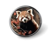 Red Pandas Lapel Pins Metal Pin Badge Personalized Pinback Button Badges Classic Round Badge Recognition Enamel Lapel Pin for Jackets, Backpacks, Bags