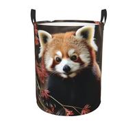 Red Pandas Laundry Basket Hamper Waterproof Dirty Clothes Hamper Collapsible Washing Bin Clothes Bag with Handles Freestanding Laundry Hamper for Bathroom Bedroom Dorm Travel
