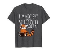Red Pandas Lover Introvert Selectively Social T-Shirt, Men, Dark Heather Grey, XX-Large