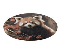 Red Pandas Round Area Rug Non Slip Backing Doormat Water Absorbent Plush Throw Low-Pile Non-Slip Floor Mat Carpet for Living Room Bedroom Entryway Nursery Room 80 * 80cm