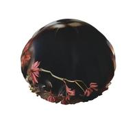 Red Pandas Shower Cap for Women Reusable Waterproof Shower Bonnet Double Layer Large Bath Cap Washable Elastic Band Bath Hair Hat for Long Hair, Braids, Men