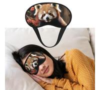 Red Pandas Sleep Mask Soft Blackout Eye Mask with Adjustable Strap Comfortable Eye Shade Cover for Women Men Deep Rest Travel Work Home