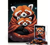 Red Pandas Snuggled in Star Blanket 1000 Pieces Jigsaws Adults Puzzles Gifts Mind Challenge Toy Easy Leisure Precise Cut (38x52cm)