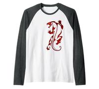 Red Panthera, Wild Cat Raglan Baseball Tee