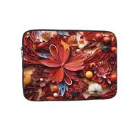 Red Paper Flower Patterned Laptop Sleeve Bag, 10-Inch Shockproof Laptop Sleeve, Slim Laptop Bag,...