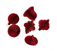 Red Paper Lanterns Set 3D Origami for honeycomb Design Red Paper(a)