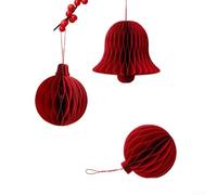 Red Paper Lanterns Set 3D Origami for honeycomb Design Red Paper(b)