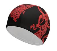 Red Papercut Dancer Swim Cap for Women Men Swimming Hat Bath Waterproof Pool Caps for Long Thick Curly Hair