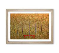 Red Park Bench by Georges Seurat Framed Print | A2 Oak Framed Wall Art | Ready to Hang | Modern Nature Picture | Living Room Bedroom Lounge Office