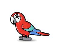 Red Parrot Enamel Lapel Pin Badge 3.2 x 2.4cm Tropical Bird Metal Brooch Colourful Macaw Style Accessory Gift